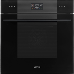Встраиваемый духовой шкаф SMEG/ Многофункциональный духовой шкаф с пиролизом, 60 см, 10 функций, Black (черное стекло). Класс энергопотребления А+