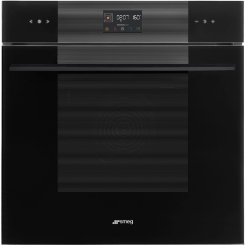 Встраиваемый духовой шкаф SMEG/ Многофункциональный духовой шкаф с пиролизом, 60 см, 10 функций, Black (черное стекло). Класс энергопотребления А+