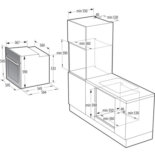Встраиваемые электрические духовки GORENJE/ Духовой шкаф, 77л, 60 см, ExtraSteam: приготовление с паром, Очистка паром AquaClean, черный