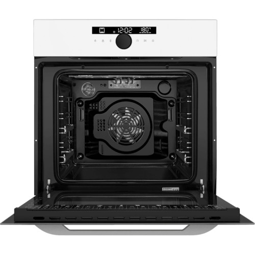 Встраиваемый духовой шкаф, электрический, 76 л, 13 режимов, сенсорное управлени, гидролизная очистка, гриль, конвекция, таймер, телескопические направляющие, дисплей, белое стекло