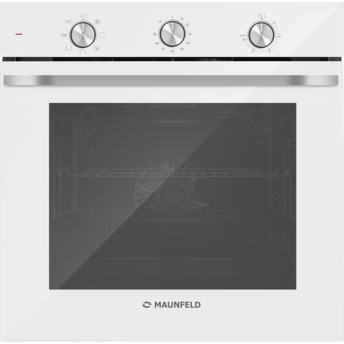 Шкаф духовой MAUNFELD/ 60 см, 78 л, 7 режимов, таймер, гидролизная очистка, цвет белый, фурнитура: серебристый цвет