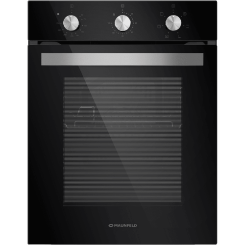 Шкаф духовой электрический MAUNFELD EOEC516B/ 448х546х595 мм, объем 51 л, 7 основных режимов,  механическое управление, двойное стекло дверцы, металлическая ручка дверцы, холодный фронт, конвекция, гриль,таймер,черный цвет