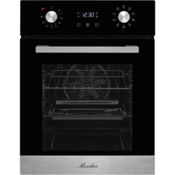 Электрический духовой шкаф Monsher/ ширина 45 см, High-Tech, 50 л, гидролизная очистка, 9 режимов, черный/нерж. сталь