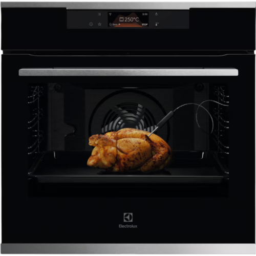 Встраиваемые электрические духовки ELECTROLUX/ Духовой шкаф AssistedCooking с пиролизом, основной цвет - нержавеющая сталь, сенсорное управление, цветной ЖК-дисплей, электронное регулирование времени и температуры, будильник,  таймер отключения, отложенны