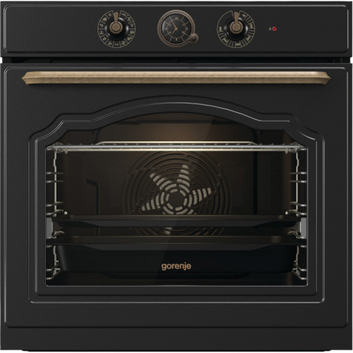 Духовой шкаф Gorenje/ Духовой шкаф Gorenje BOS67372CLB , Classico, полезный объем 77 л, механическое управление, 3 съемных стекла + термослой, динамическая система охлаждения, плавное открывание дверцы, максимальная температура 300 °C, телескопические нап