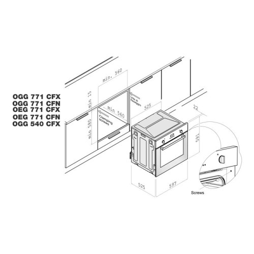 Встраиваемый духовой шкаф/ Газ, Crystal, 59.7 х 59.6 x 56.5, газовая, газовый гриль, конвекция, дисплей Cold White с сенсорным управлением, газ-контроль, электроподжиг, телескопические направляющие на 1 уровне, черная Встраиваемый духовой шкаф/ Газ, Crystal, 59.7 х 59.6 x 56.5, газовая, газовый гриль, конвекция, дисплей Cold White с сенсорным управлением, газ-контроль, электроподжиг, телескопические направляющие на 1 уровне, черная