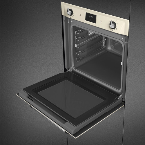Встраиваемые электрические духовки SMEG/ Многофункциональный духовой шкаф c пиролизом, 60 см, 9 функций, цвет кремовый. Класс энергопотребления А