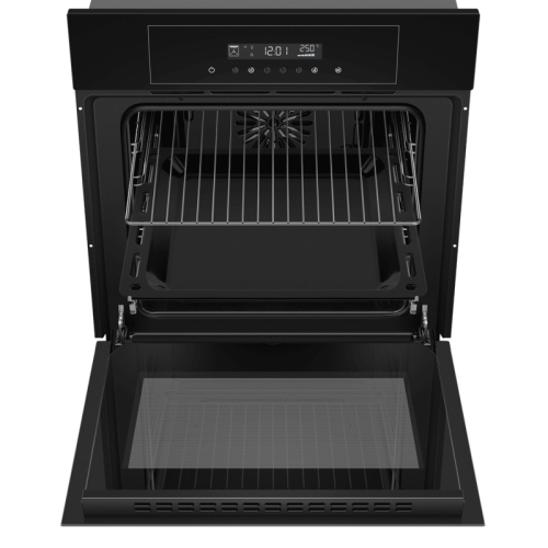 Тип: электрический 60 см, 60 л, таймер, 8 функций, сенсорное управление, гидролизный тип очистки, черный