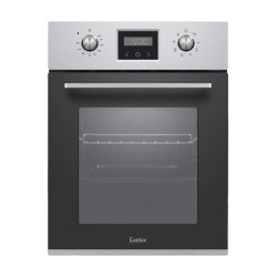 электрический духовой шкаф встраиваемый узкий, 45 см, 8 режимов,  объем духовки 50л, утапливаемые переключатели, дисплей Snow White, сенсорное управление таймером Touch Control, хромированные боковые решетки, панель управления -  нержавеющая сталь Anti Fi
