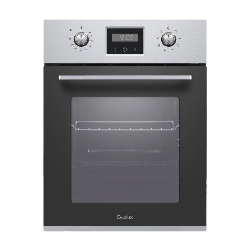электрический духовой шкаф встраиваемый узкий, 45 см, 8 режимов,  объем духовки 50л, утапливаемые переключатели, дисплей Snow White, сенсорное управление таймером Touch Control, хромированные боковые решетки, панель управления -  нержавеющая сталь Anti Fi