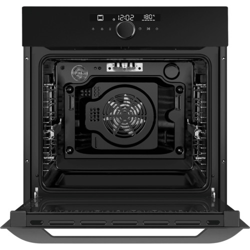 Встраиваемый духовой шкаф, электрический, 76 л, 13 режимов, сенсорное управлени, гидролизная очистка, гриль, конвекция, таймер, телескопические направляющие, дисплей, черное матовое стекло