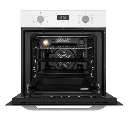 Тип: электрический, 60 см, 76 л, 9 режимов, таймер, комбинированное управление, гриль, конвекция, телескоп, белое стекло