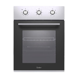 электрический духовой шкаф встраиваемый узкий, 45 см, 6 режимов,  объем духовки 50л, утапливаемые переключатели, хромированные боковые решетки, панель управления -  нержавеющая сталь Anti-Finger, универсальный противень, решетка-гриль, тройное стекло двер