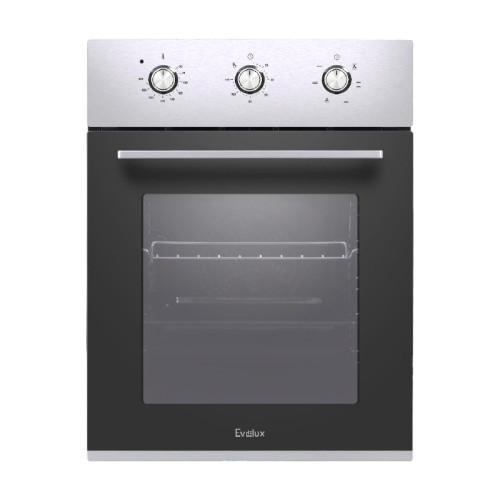 электрический духовой шкаф встраиваемый узкий, 45 см, 6 режимов,  объем духовки 50л, утапливаемые переключатели, хромированные боковые решетки, панель управления -  нержавеющая сталь Anti-Finger, универсальный противень, решетка-гриль, тройное стекло двер