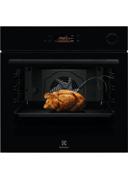 Встраиваемые электрические духовки ELECTROLUX/ Электрический духовой шкаф Electrolux SteamCrisp 700,приготовление на пару, объем 72 л, 19 режимов, очистка ручная, 3 стекла в дверце, направляющие проволочные + телескопические (1 уровень), термощуп