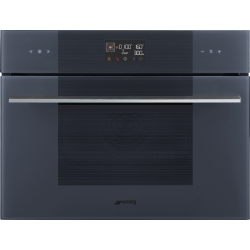 Встраиваемая электрическая духовка SMEG/ Компактный высотой 45 см, Коллекция: Linea, Цвет: Стекло Neptune grey, Программатор: Сенсорный, Дисплей: Цифровой, Количество функций приготовления: 11, Очистка: Паровая