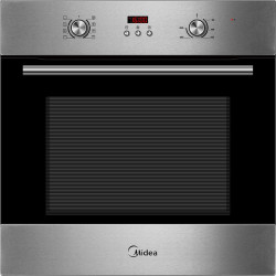 Духовой шкаф Midea/ MDK/Электрический мультифункциональный духовой шкаф, 7 режимов + освещение, электронный программатор + цифровой LED  дисплей, утапливаемые переключатели, корпусные  направляющие для противней, 3 стекла, объем 65 литров, цвет - нержавею