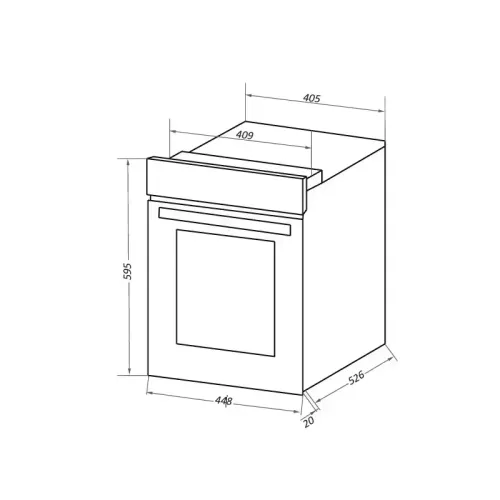 Шкаф духовой электрический MAUNFELD EOEC516B2/ 448х546х595 мм, Независимый тип установки, класс энергопотребления А,  7 основных режимов,  механическое управление, двойное стекло дверцы, металлическая ручка дверцы, холодный фронт, объем 51 л, конвекция,гр