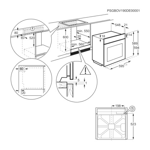 Встраиваемый духовой шкаф/ Встраиваемый духовой шкаф с паром, 60 см, паровая очистка, 72 л, 8 режимов,цвет-черное стекло,направляющие проволочные + телескопические (1 уровень)