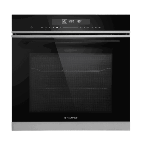 Шкаф духовой электрический MAUNFELD MEOR7217SMB/ встраиваемый духовой шкаф с СВЧ, 60 см, 72 л, дисплей, гриль, конвекция, дисплей, гриль, конвекция, очистка паром, черный