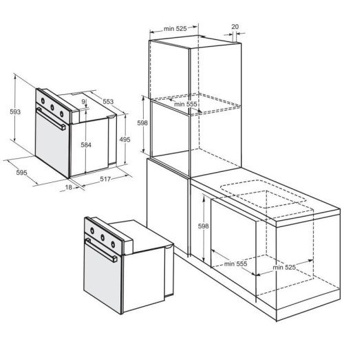 Духовой шкаф Электрический/ Духовой шкаф Электрический Darina 1U BDE 111 701 At антрацит/стекло черное