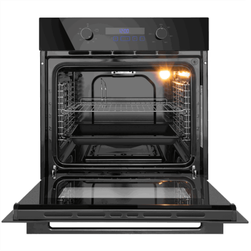 Встраиваемый духовой шкаф MAUNFELD/ Встраиваемый духовой шкаф MOGM703B2 с электрическим грилем, полезный объем 70 л, 3 режима работы, комбинированное управление, гидролизная очистка, максимальная температура 265 С, таймер, гриль, электроподжиг, газ-контро