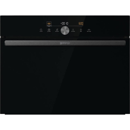 Духовой шкаф Gorenje/ Духовой шкаф Gorenje, с функцией СВЧ, полезный объем 50 л, сенсорный программатор IconLED+, 3 съемныйх стекла + защитная сетка, динамическая система охлаждения, термоэлектрический предохранитель, цвет черный