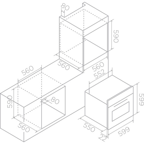 Духовой шкаф ELICA, 60 см, объем 65 л, 9 режимов, гриль, конвекция, галогенное освещение, 3 стекла в дверце, таймер, дисплей, защита от детей, цвет черный