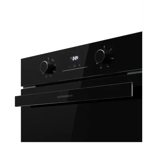 Духовой шкаф Kuppersberg/ Духовой шкаф Kuppersberg, High-Tech, 78 л, поворотное управление, дисплей, таймер, 8 режимов, макс. температура 310 градусов, телескопические направляющие (на 1 уровень), цвет черный, цвет фурнитуры черный