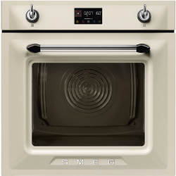 Встраиваемый духовой шкаф SMEG/ Многофункциональный духовой шкаф с пароувлажнением и пиролизом, 60 см, 12 функций, цвет кремовый, Victoria