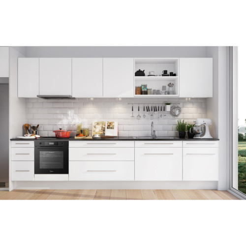 Встраиваемый духовой шкаф Midea/ MDK/Встраиваемый духовой шкаф Midea, 70 литров, поворотное управление, LCD дисплей, таймер, 9 режимов, каталитическая очистка, съемная дверца, 3 стекла, плавное закрывание SoftClose, телескопические направляющие, цвет черн