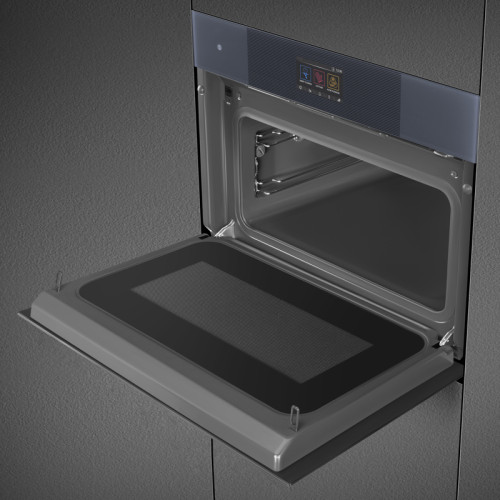Встраиваемый духовой шкаф SMEG/ Встраиваемый духовой шкаф SMEG, высота 45 см, 25 функций, Multitech, сенсорное управление, функция пара/очистка паром, цвет серый