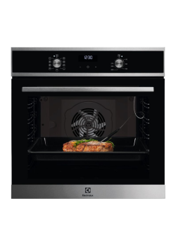 Встраиваемая электрическая духовка ELECTROLUX/ Духовой шкаф с конвекцией, объем 72 л, 8 режимов, очистка каталитическая задняя стенка, 2 стекла в дверце, направляющие проволочные + телескопические (1 уровень)