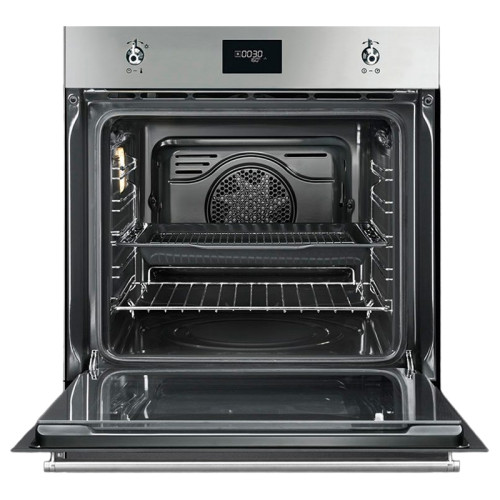 Встраиваемая электрическая духовка SMEG/ Classica, многофункциональный духовой шкаф, 60 см, нержавеющая сталь, обработка против отпечатков пальцев