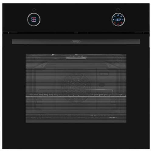 Встраиваемый духовой шкаф Delonghi/ Встраиваемый духовой шкаф Delonghi, объем 78 л, 12 режимов, конвекция, гриль, телескопические направляющие (1 уровень), цветной программатор, Air Fry, таймер, цвет черный
