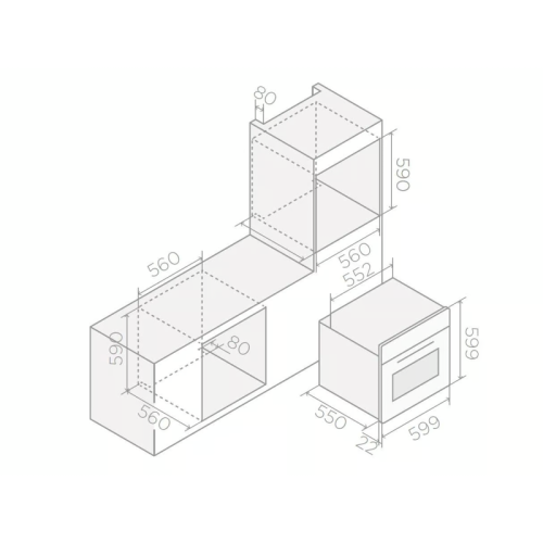 VIRTUS MULTI 60 TFT BL Духовой шкаф ELICA, 60 см, объем 65 л, 9 режимов, гриль, конвекция, галогенное освещение, 3 стекла в дверце, таймер, дисплей, защита от детей, цвет черный