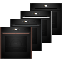 Встраиваемый духовой шкаф NEFF/ Без боковых профилей и ручки  (Аксессуар заказывается отдельно),, объем 71 л, 23 режима нагрева, электрический гриль, TFT-дисплей, сенсорное управление , полностью утапливаемая дверь Hide, 3 стекла в дверце, LED освещение, 