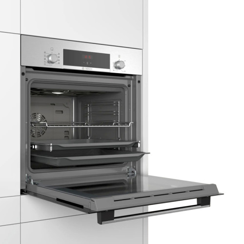 Встраиваемая электрическая духовка BOSCH/ Встраиваемая электрическая духовка BOSCH HBF534ES0Q 59.5x59.4x54.8 см, 66 л, гриль, конвекция, нержавеющая сталь