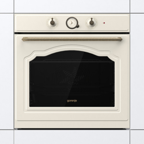 Духовой шкаф Gorenje/ Духовой шкаф Gorenje BOS67372CLI Classico, полезный объем 77 л, механическое управление, 3 съемных стекла + термослой, динамическая система охлаждения, плавное открывание дверцы, максимальная температура 300 °C, телескопические напра