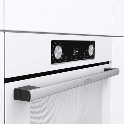 Встраиваемые электрические духовки 60 см GORENJE/ BOS6737E06WG, Духовой шкаф, Полезный объем: 77 л, Сенсорный программатор IconLED, Плавное открывание и закрывание дверцы, Решетка, Частично выдвижные телескопические направляющие на 1-м уровне, Дверца Comp