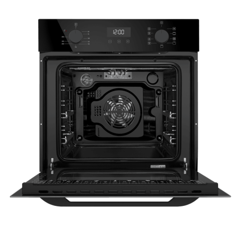 Тип: электрический, 60 см, 76 л, 9 режимов, таймер, комбинированное управление, гриль, конвекция, телескоп, черное стекло