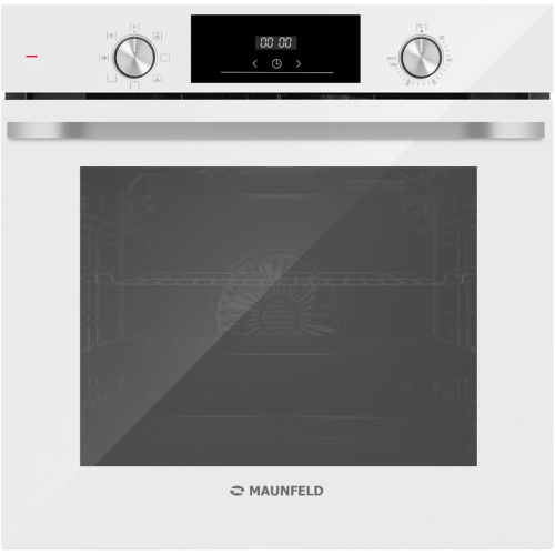 Шкаф духовой MAUNFELD/ 60 см, 78 л, 7 режимов, таймер, гидролизная очистка, дисплей, цвет белый, фурнитура: серебристый цвет