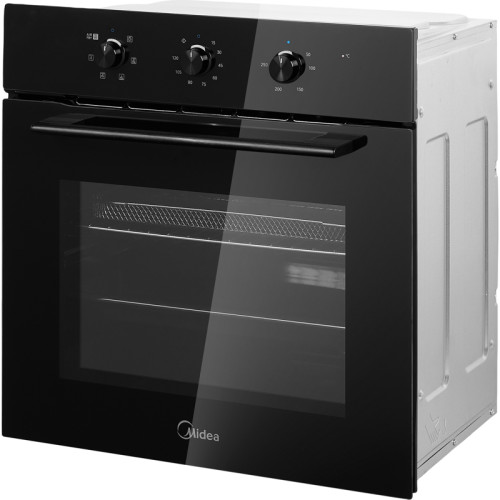 Встраиваемый духовой шкаф Midea/ MDK/Встраиваемый духовой шкаф Midea, объем 60 л, механический программатор, 6 режимов, утапливаемые переключатели, цвет черное стекло