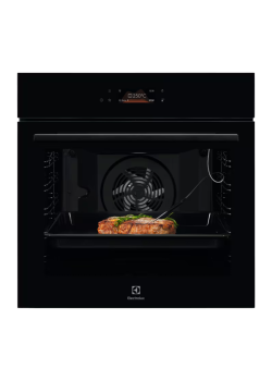 Встраиваемые электрические духовки ELECTROLUX/ Духовой шкаф AssistedCooking с пиролизом, основной цвет - черное стекло, сенсорное управление, цветной ЖК-дисплей, электронное регулирование времени и температуры, будильник,  таймер отключения, отложенный ст