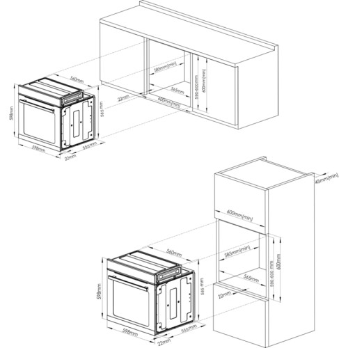 Электрический духовой шкаф KORTING/ Электрический духовой шкаф KORTING, 60 см, функция AirFry, 50-250 градусов, объем 75 л, сенсорное управление + электронный поворотный регулятор, LED дисплей белого цвета, 11 режимов, 22 автоматические программы, телеско