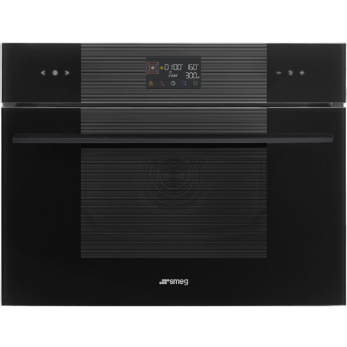 Встраиваемая электрическая духовка SMEG/ Компактный высотой 45 см, Коллекция: Linea, Цвет: черный, Программатор: Сенсорный, Дисплей: Цифровой, Количество функций приготовления: 11, Очистка: Паровая