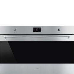 Встраиваемый духовой шкаф SMEG/ Встраиваемый духовой шкаф SMEG, 90 см, функция пицца, пиролитическая очистка, 10 функций, LED дисплей, поворотные переключатели/сенсорные кнопки, таймер, автоматическое выключение, отсрочка, быстрый разогрев, 4 стекла в две