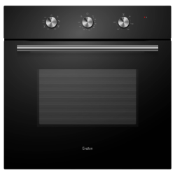 Духовой шкаф встраиваемый полноразмерный, 60 см, 8 режимов,  объем духовки 65л, поворотные переключатели, панель управления - черное стекло, универсальный противень, решетка-гриль, двойное стекло дверцы, легко-съемное большое внутреннее стекло Full Glass,