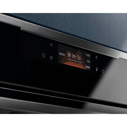Встраиваемые электрические духовки ELECTROLUX/ Духовой шкаф CombiQuick с функцией микроволн,нержавеющая сталь и черное стекло, сенсорный дисплей EXCIte, цветной сенсорный ЖК-дисплей, электронное регулирование времени и температуры, будильник,  таймер откл