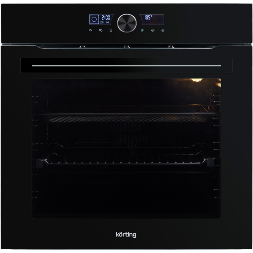 Электрический духовой шкаф KORTING/ Электрический духовой шкаф KORTING, 60 см, функция AirFry, 50-250 градусов, объем 75 л, сенсорное управление + электронный поворотный регулятор, LED дисплей белого цвета, 11 режимов, 22 автоматические программы, телеско